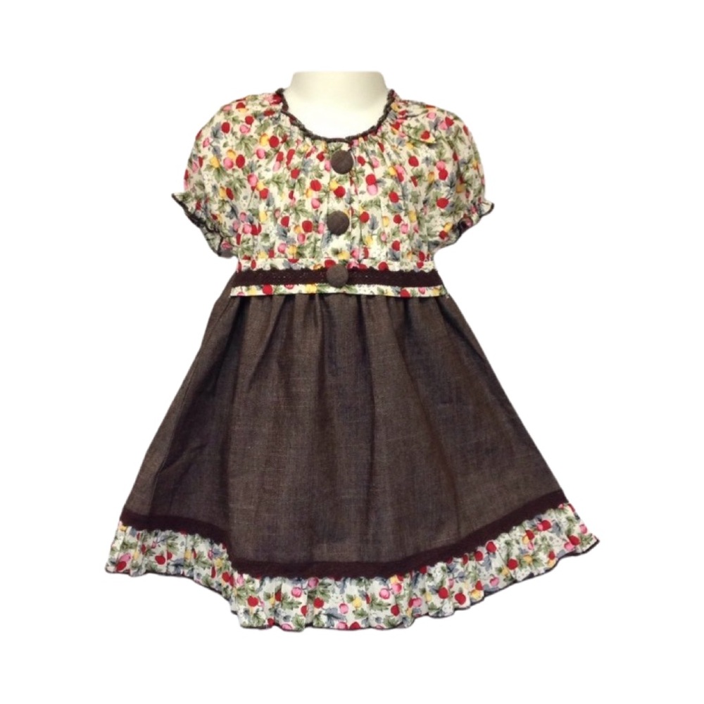 Lele Vintage Brand Girls Dress Size 2T Short Sleeve NWT